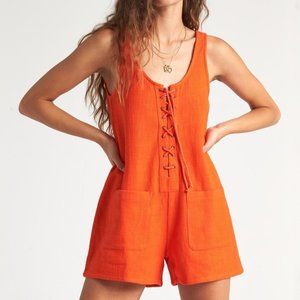 Billabong Lazy Waves Romper Orange